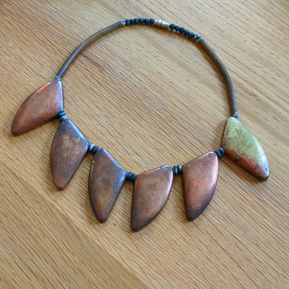 Rare 70s Vintage Brass Necklace.